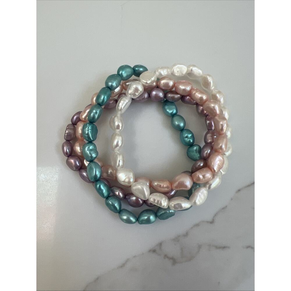 Honora Collection Freshwater Pearl Bracelets Multicolor Pastel Set Of 4 Summer